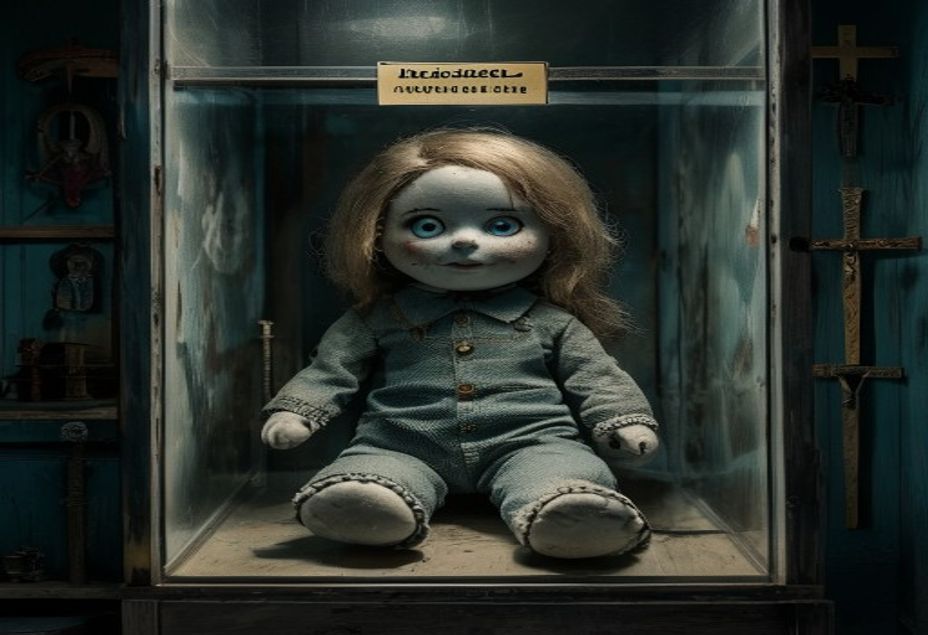 유리관 속에 봉인된 래기디 앤 인형